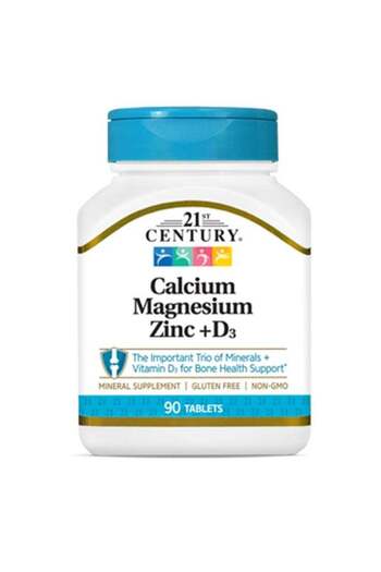 21st Century Calcium Magnesium Zinc Plus Vitamin D3 90 Tablets