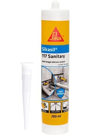 Sika - مانع تسرب سيليكوني أسيتوكسي مضاد للفطريات للاستخدامات الصحية - سيكاسيل-١١٧ أبيض صحي -
