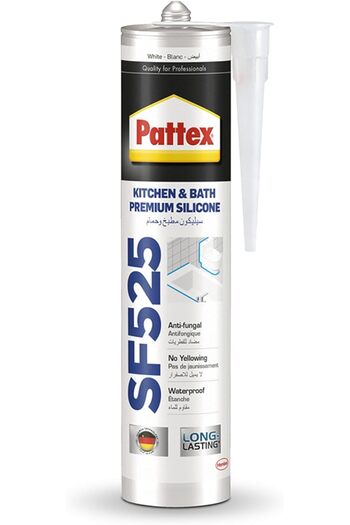 Pattex Sf525 Kitchen And Bath Premium Silicone Sealant, Mould Resistant, Ideal For Showers, Toilets