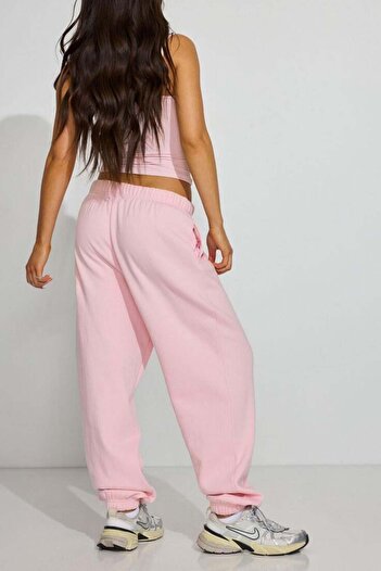 Seeh Pembe Beli Lastikli Basic Kadın Eşofman SH261