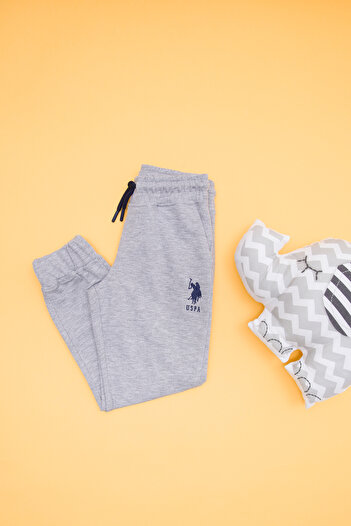 U.S. Polo Assn. Pantaloni trening uni din bumbac cu imprimeu logo