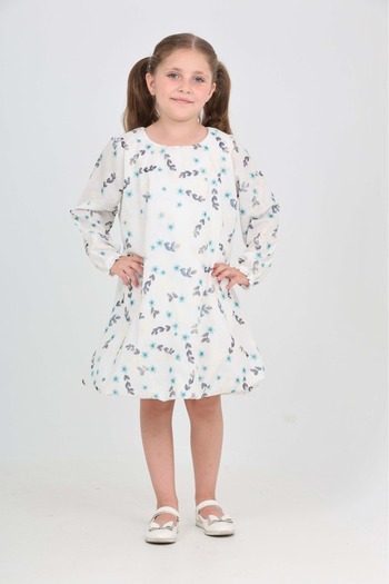 Toontoy Girl's Floral Flounced Dress