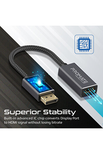 Promate DisplayPort to HDMI Adapter Max HDMI Resolution 4K/60Hz, 1080p/60Hz MEDIALINK-DP
