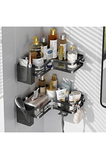 Generic HONPOLO Corner Shower Caddy, Triangular Storage Rack for Bathroom and Kitchen, No Drill Wall-Mounte