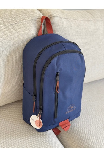 BAGLOVİS Three Pockets Waterproof Medium Size Dark Blue Backpack En25 Boy37