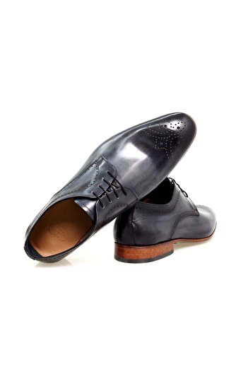FRANCO CALVANI Dark Blue Color Laceless Genuine Leather Men's Shoes