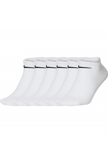 Nike Set 6 pairs of Everyday Lightweight Socks, White, Size 42-46