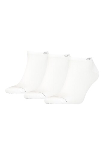 Calvin Klein , Set of cotton blend socks with logo- 3 pairs, Optical white, One Size