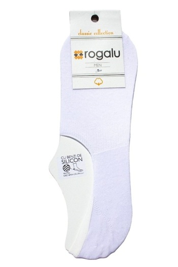 OEM Socks for Men, Rogalu, Invisible, with Silicone, White, Size 42-45