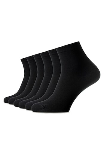 OEM Set 6 pairs of medium-length socks in combed cotton without seams, men, black, 39-41