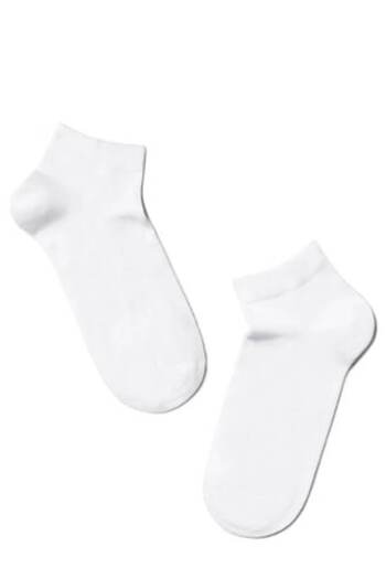 OEM Conte Elegant - Men's Short Cotton Socks, Esli 000 - White, Size 44-45