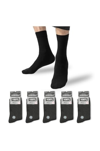 OEM Set 5 pairs men's socks, Armando, cotton, black, size 43-46 EU