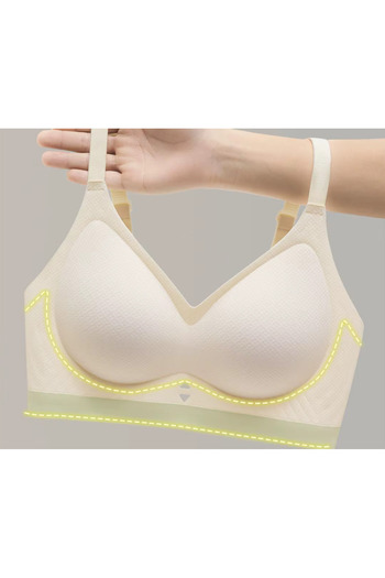 pae Breathable Anti-Sweat Fabric Anti-Sagging Gathering Seamless Ghost Soft Bra