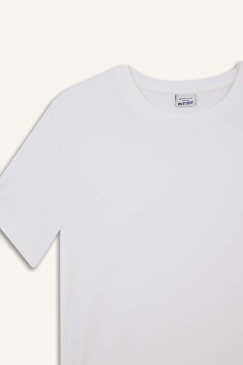 DeFacto Defactofit Standard Fit Crew Neck Sportsman Basic Plain Short Sleeve White T-Shirt D2296Ax25Sp