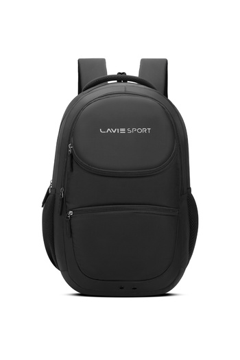 Lavie Sport 29L Atlas Backpack | 19 inches | Laptop Compatiable | Raincover | (Black/Grey)