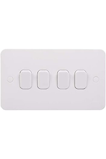 Schneider Electric Smooth 4-Gang 2-Way 10 Axe Switch, White