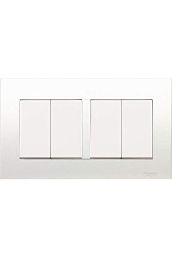 Schneider Electric KB34 Vivace White - 1-way plate switch 4 gang - 16AX - white