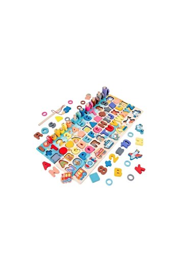MASHASHOP Montessori Educational Toy, MASHASHOP, Shape Sorter and Magnetic Fishing, Wooden, 3+ Years