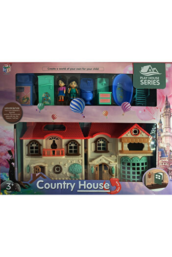 Toybox Kids Doll House Playset With Plastic Furniture And Dolls For Kids