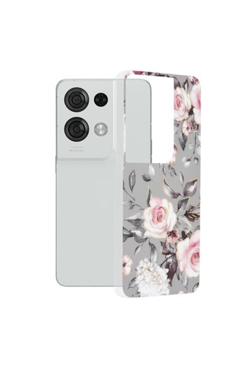 OEM Case for Oppo Reno8 Pro, Techsuit Marble Series, Bloom of Ruth Gray