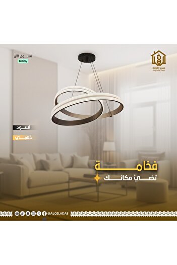 Vooltex Modern chandelier with a luxurious design, black color, from Voltex, size 50 cm, 3 lights