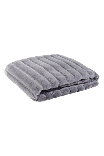 ESSEX Grey microfibre blanket, 150x200 cm