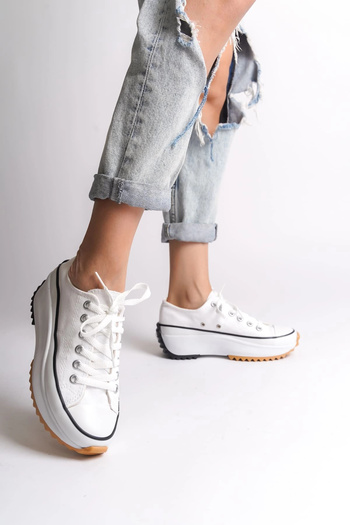 Eng Paris Lace-Up Orthopedic Sole Women's Sneaker Sports Shoes Bt - White