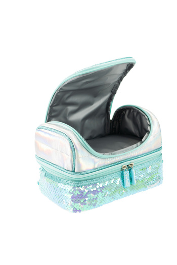 NİCE Lunch box Girabrilla – cutie termică matlasată cu paiete reversibile și interior impermeabil