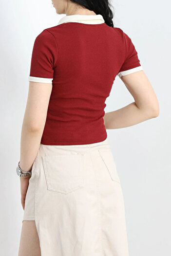 KapadokyaButik Polo Collar Short Sleeve Bluz