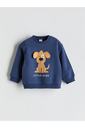 LC Waikiki Lcw Baby New Season Crew Neck Printed Baby Boy Sweatshirt and Sweatpants Set of 2