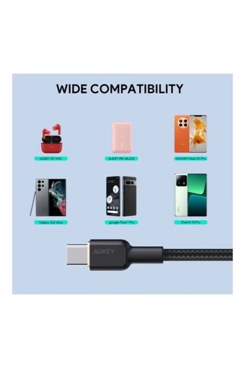 AUKEY 1M Nylon Braided USB-A to USB-C Cable Black