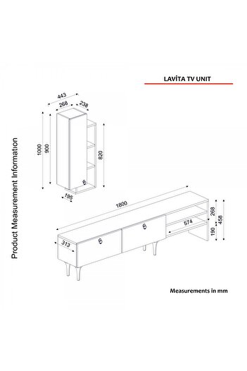 SAHABA Lavita TV table white