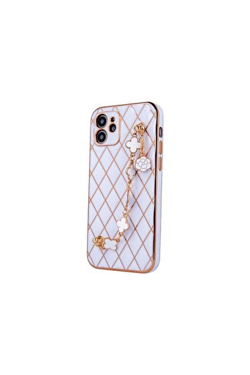 SOHO Case compatible with Apple iPhone 13, Glamour Bling Hand Grip Design, White