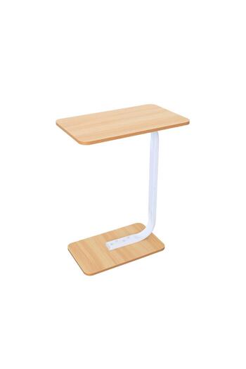 Family Ship Modern Wooden Side Table with Metal Frame - Wooden and White