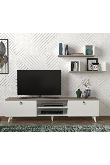 SAHABA Seddra TV table, white and gray