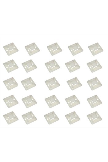 SOHO Set organizer cable clips, adhesive for cable collars, 25 pieces, White
