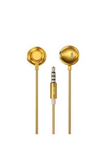 Bibilel In-Ear Headphones with Microphone and Volume Control, Jack 3.5 mm, Gold
