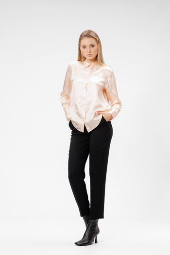 RVL Cream satin viscose shirt