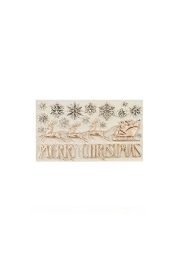 SOHO Decorative Sticker with Glittery Christmas Theme, Santa, 47 x 24 cm, Gold