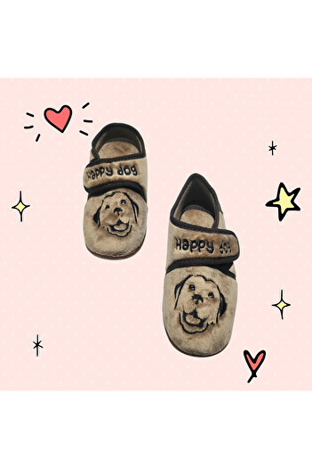 GEZER Full Orthopedic Velcro Happy Dog Non-Slip Sole Nursery Kindergarten Home Slippers