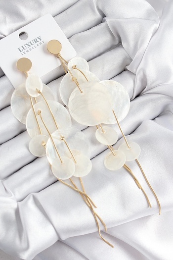 Clariss Brass Dangle Model Gold Color Women's Earrings
