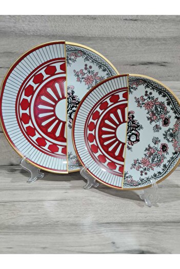 RiverWorld River World 12 Piece Porcelain Cake and Serving Plate Set for 6 People Apl Series