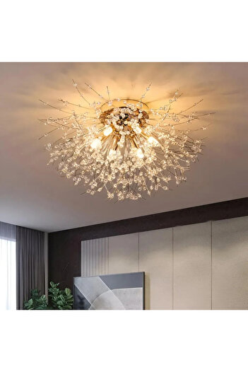 ALC-Shop Candelabru Cristal RONDO Vivace, 6x G9, Diametru 49cm, Auriu Lucios