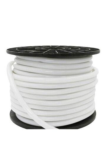OEM Furtun LED Neon Flex Rotund 220V, 8W/m, 100m, Lumina Alb Calda 2800K, Cablu alimentare inclus