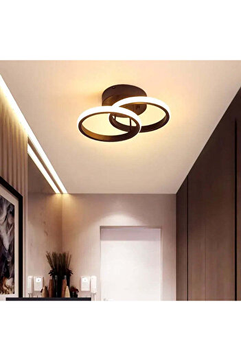 VERTEX Lustra LED CIRCULA 24 W, 2 Cercuri, lumina Rece/Calda/Neutra, Negru