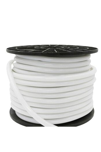 OEM Furtun LED Neon Flex Rotund 220V, 8W/m, 100m, Lumina Alb Calda 2800K, Cablu alimentare inclus