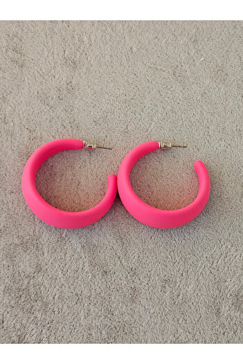 SiestaAccessories Pink Color Acrylic Hoop Earrings