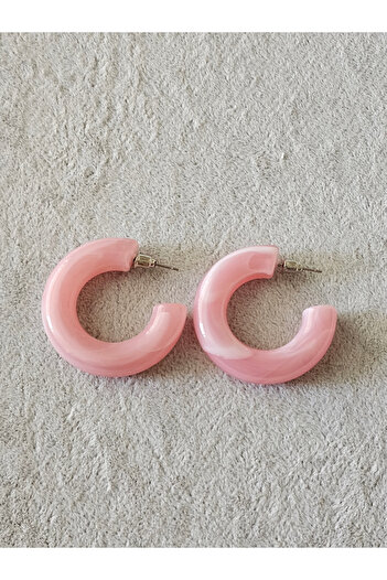 SiestaAccessories Pink Color Acrylic Hoop Earrings