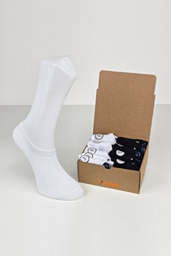 OEM Set 10 Pairs Socks for Men, Seamless, Cotton, Short Slip-on, Size 40-46, White/Black