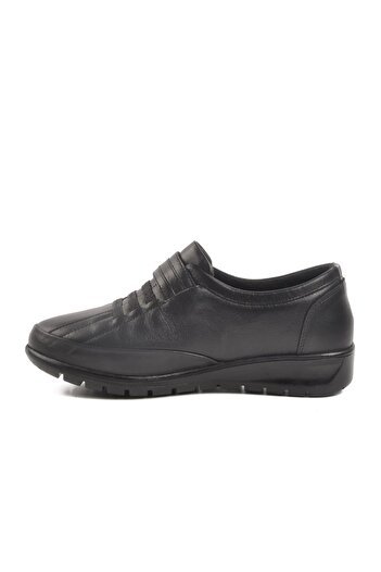 Voyager 7679-26K Z Black Genuine Leather Women's Anatomical Casual Shoes